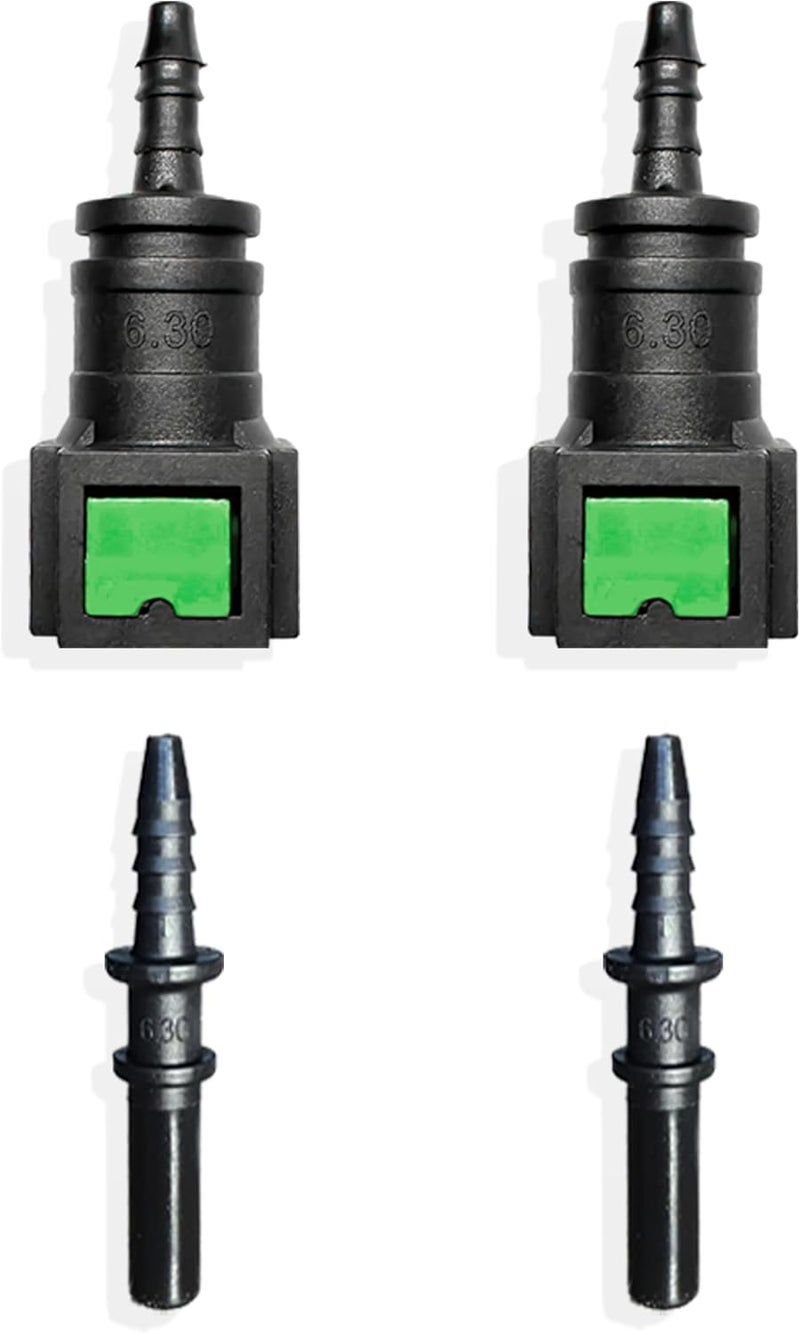 Japtend Fuel Line Quick Connect Set, 2 Sets Fuel Line Hose Quick Release Connect Fittings Include Straight Pipe Connector SAE 6.3mm to ID 3mm - Image 1